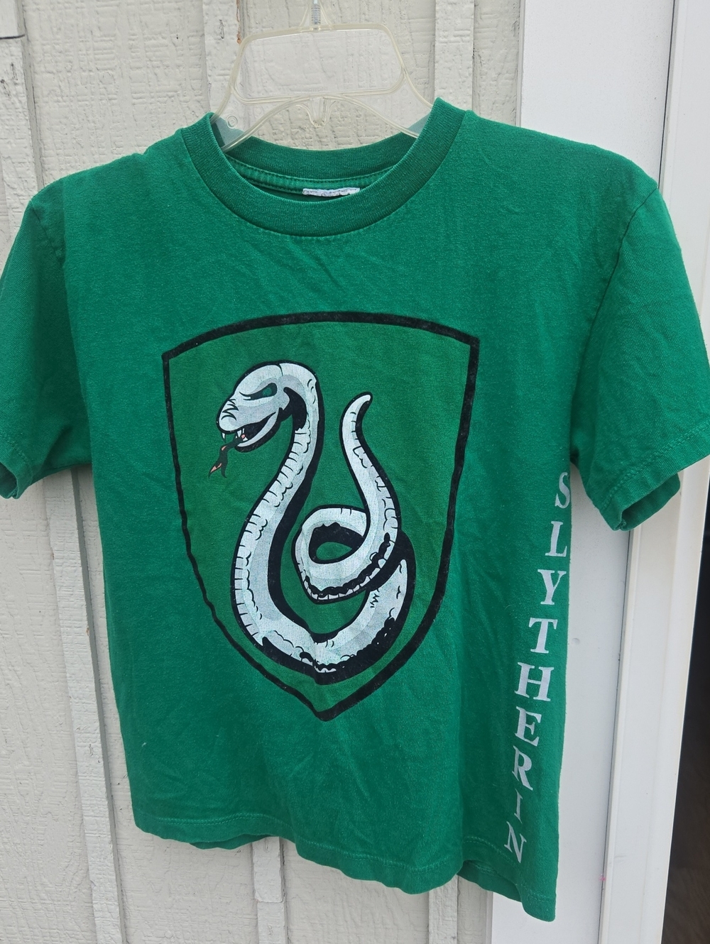 Y2K 2000s Harry Potter Slytherin Shield Graphic T-Shirt Green Y2K Rare